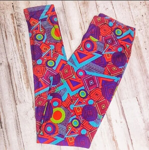LLR Lularoe OS Leggings Geo Bright Purple Pants